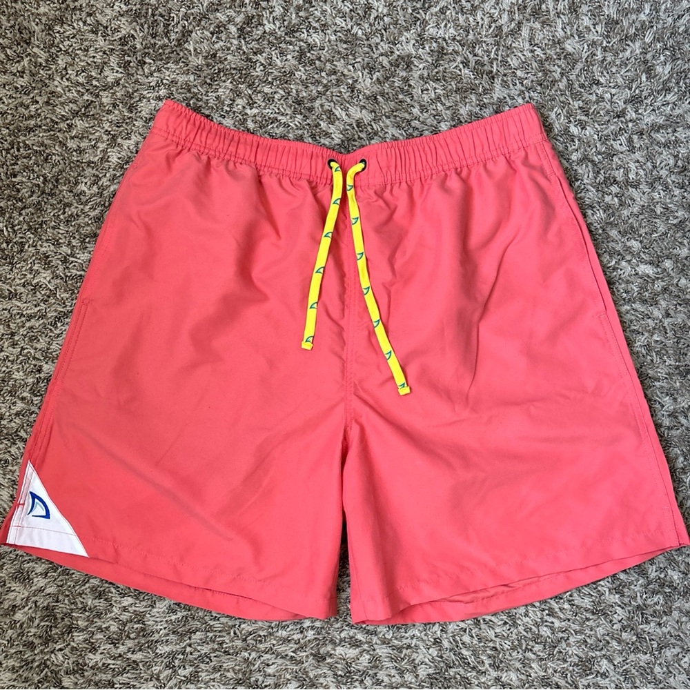 DryFins Swim Trunks Suit Board Shorts Lined No Chafe Peach, Mens Size XL